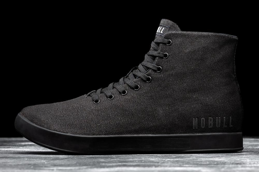 Baskets Montantes NOBULL Femme Noir - Chaussures NOBULL High-Top Canvas,France (4587-WVFLA)